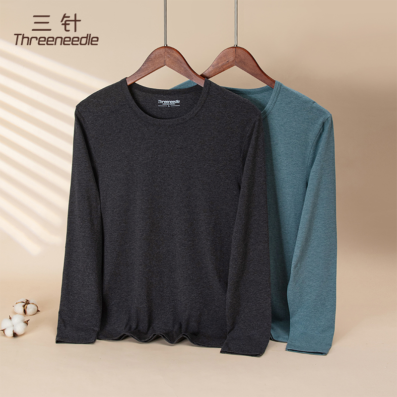 三针打底莱卡圆领简约