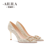 不累脚 2025新款 女款 禾秀主婚纱两穿新娘水晶高跟鞋 爱丽拉绝美婚鞋