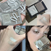 清冷氛围感 黑兔HYNTOOR秀场双色眼影哑光爆闪烟熏缎光朋克裸色