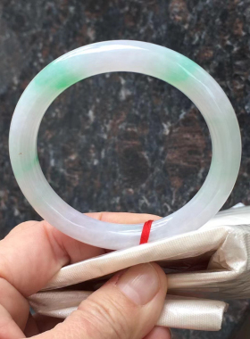 缅甸A货保真正品圈口52冰阳绿圆条手镯圆条手镯少女妈妈传承送礼