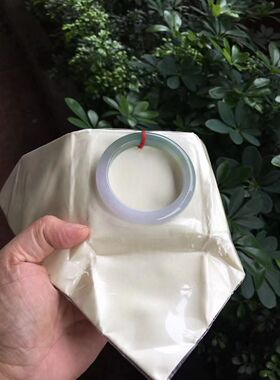 缅甸A货保真正品冰种紫罗兰圈口49-50扁条翡翠手镯女款手镯半山水