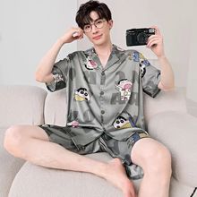 冰丝睡衣男夏款高级感短袖短裤轻薄加肥加大大码260斤家居服套装
