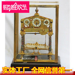 艾古典钟表 仿古钟表 景泰蓝钟 欧式机械镀金珐琅滚球钟