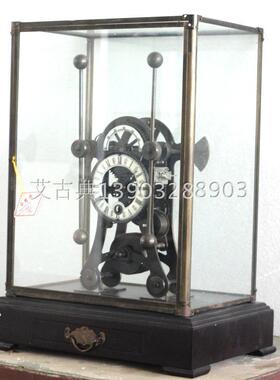 景工新品 纯铜机械趣味玩乐娱乐观赏带高座航海蚱蜢带游丝摆座钟
