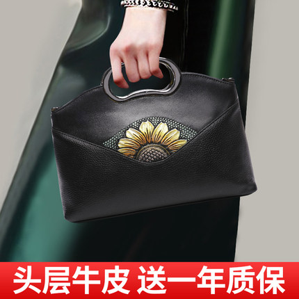 真皮包包女士大气单肩包2025新款时尚气质手提小包软牛皮斜挎女包