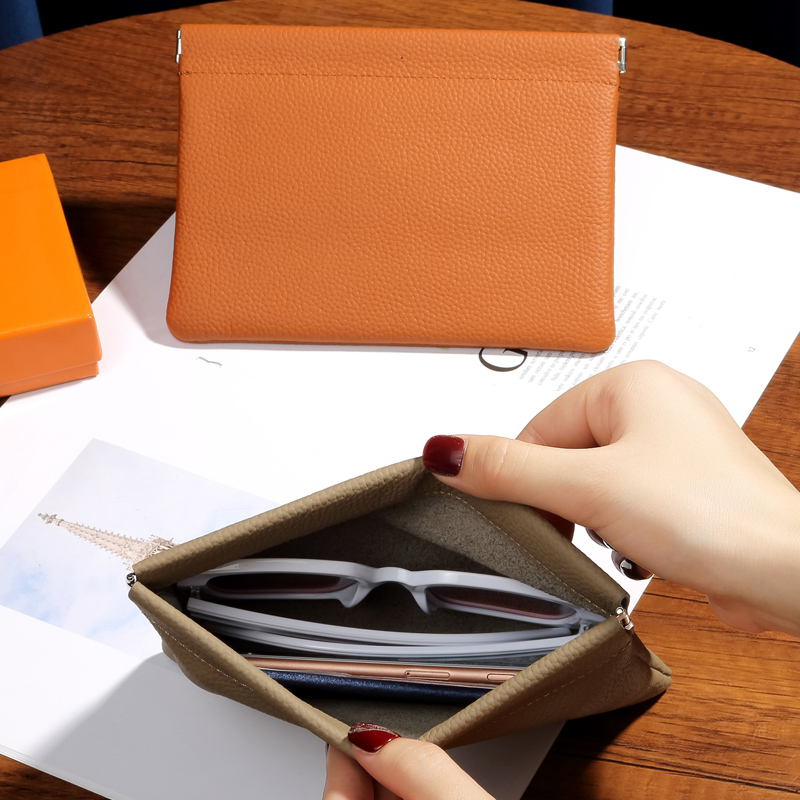 丝芙伦头层牛皮简约超薄长款钱包