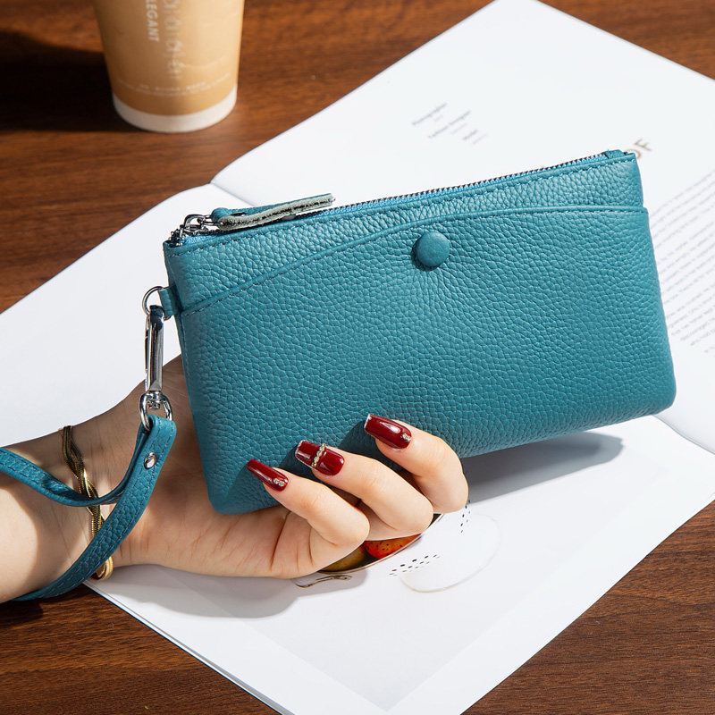 纯牛皮多口袋大容量手拎零钱包女简约轻便真皮手机包散步小手包,箱包皮具/热销女包/男包,手拿包,淘宝优惠券,粉丝福利购,淘宝优惠卷