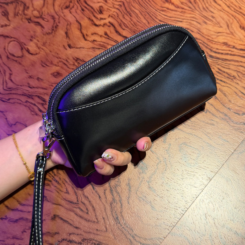 纯牛皮双拉链大容量手机零钱包小手包小巧便携真皮手拿包散步小包,箱包皮具/热销女包/男包,手拿包,淘宝优惠券,粉丝福利购,淘宝优惠卷