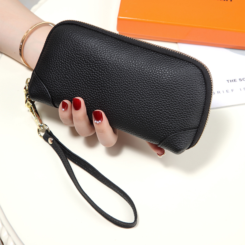 真皮大容量零钱包女百搭2023新款软牛皮手拿包放手机手拎买菜钱包