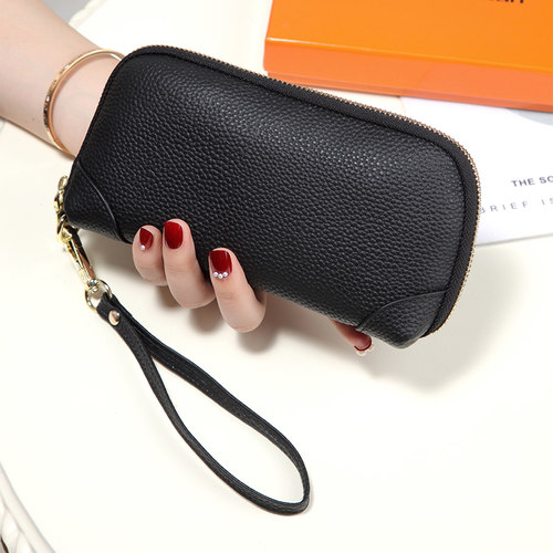 真皮大容量零钱包女百搭2023新款软牛皮手拿包放手机手拎买菜钱包