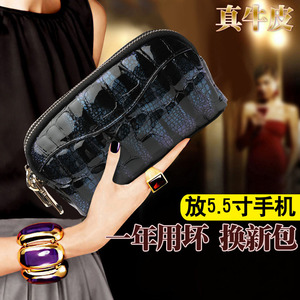 真皮小手包女2023新款妈妈买菜手拿包双层拉链大零钱包手拎手机包