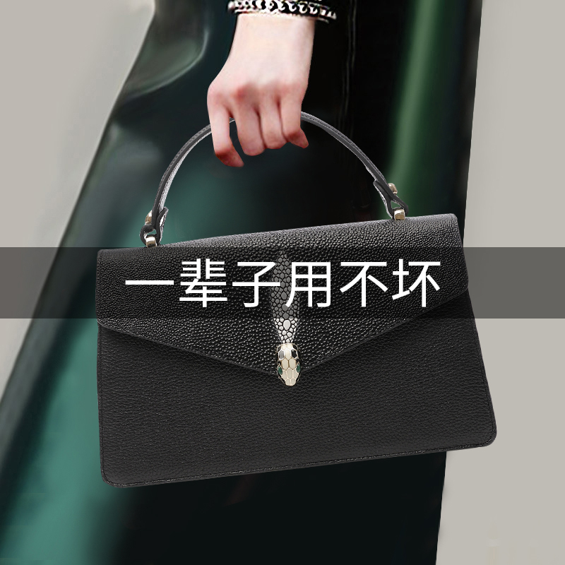 时尚新款气质真皮斜挎手提小方包