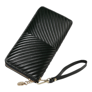 高级感真皮长款拉链钱包防消磁防盗刷手拎包放手机大容量零钱包软