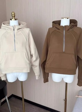 NSS COLLECTION lulu开版 半拉链设计感小众上衣秋冬加绒连帽卫衣