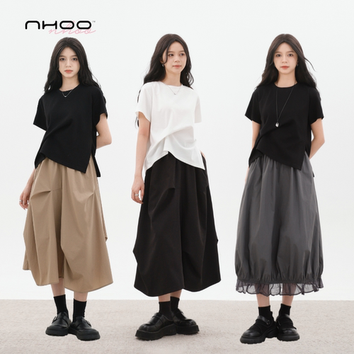 NHOO恩逅两件套半身裙T恤套装
