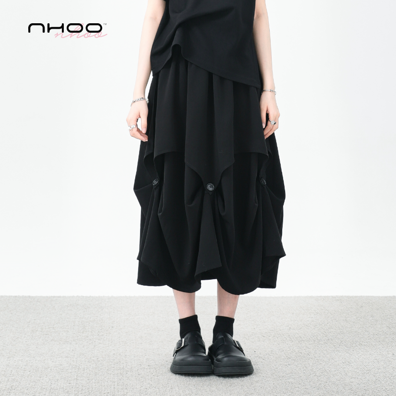 NHOO恩逅 小众设计感山本风解构半身裙两穿户外速干面料夏季薄款