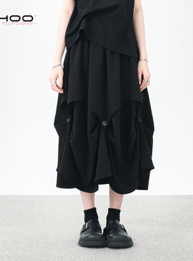 NHOO恩逅 小众设计感山本风解构半身裙两穿户外速干面料夏季薄款