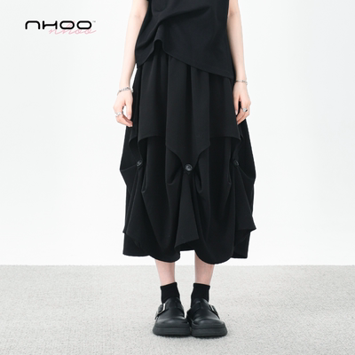 NHOO恩逅 小众设计感山本风解构半身裙两穿户外速干面料夏季薄款