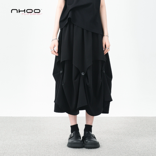 NHOO恩逅 小众设计感山本风解构半身裙两穿户外速干面料夏季薄款
