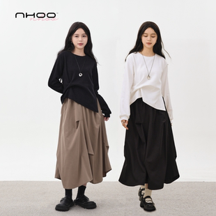 NHOO恩逅 套装女不规则裙子女士2025新款T恤上衣半身裙秋季两件套