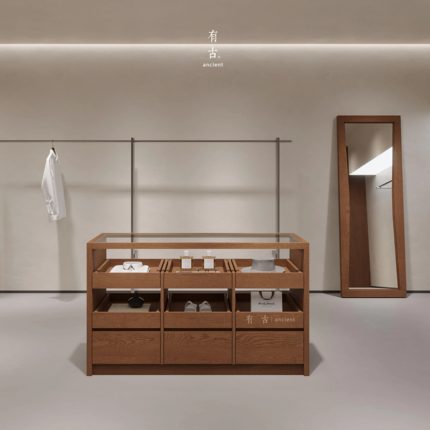 服装店中岛柜展示台女装店摆件饰品流水台陈列柜鞋包架收纳架格柜
