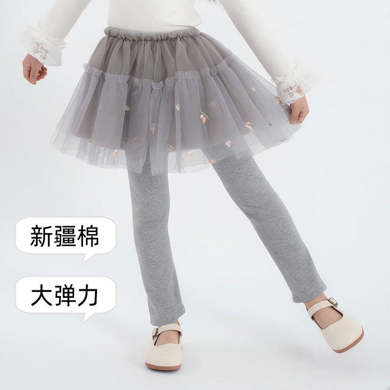 女童打底裤春秋儿童洋气外穿纯棉裤子2026新款春装小童网纱裙裙裤