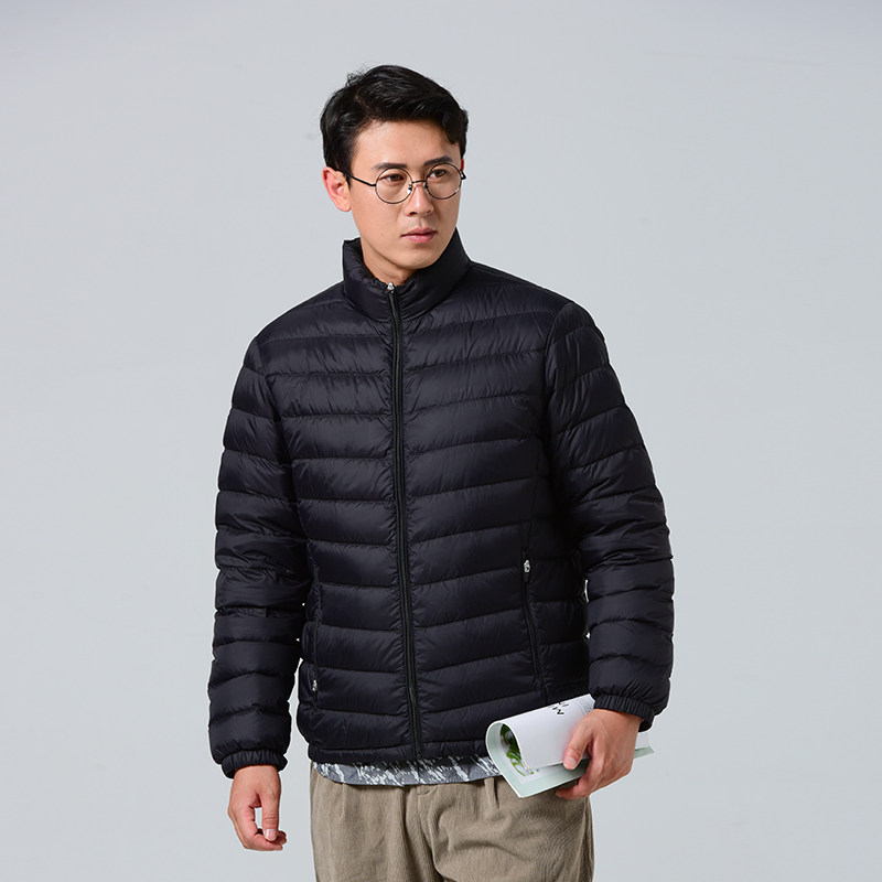 大羽男士轻薄羽绒服男装短款立领正品2025新版冬装外套修身68016
