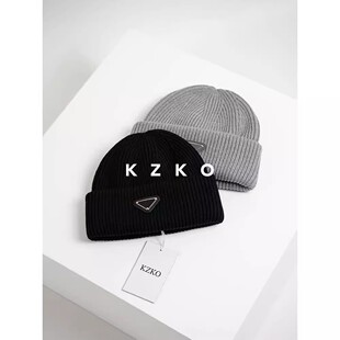 一眼爱上！闭眼入！羊绒混纺/三角标冷帽毛线针织帽女加厚版型好