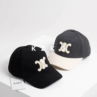 巨好看！现货｜凯旋门LOGO拼色粗布棒球帽显脸小鸭舌帽女