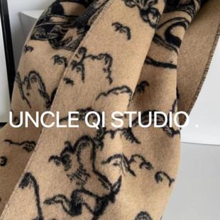 经典系列！大气高级感~战马双面两用羊毛羊绒围巾秋冬披肩围脖