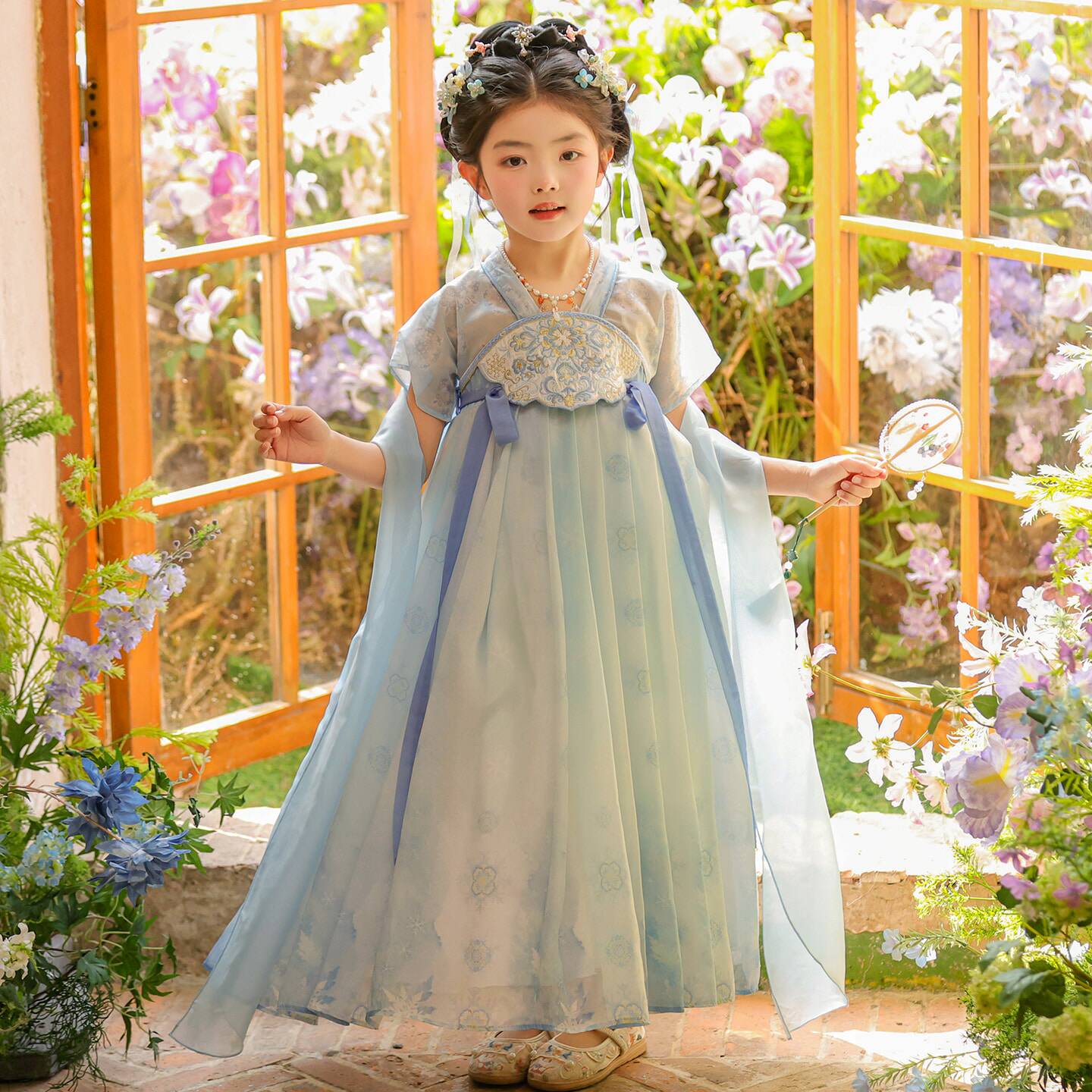 汉服女童夏装2026新款儿童古风连衣裙女孩古装国风超仙唐装公主裙