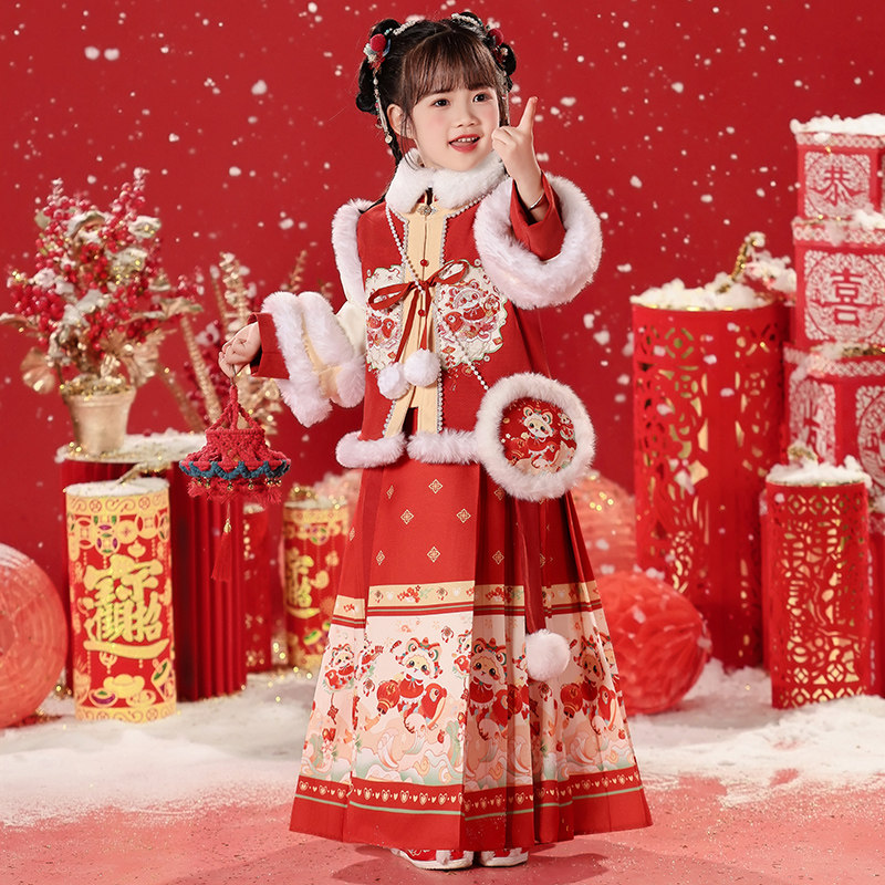 拜年服女童中国风冬装2026新款喜庆过年唐装冬季儿童新年汉服古装,童装/婴儿装/亲子装,唐装,淘宝优惠券,粉丝福利购,淘宝优惠卷