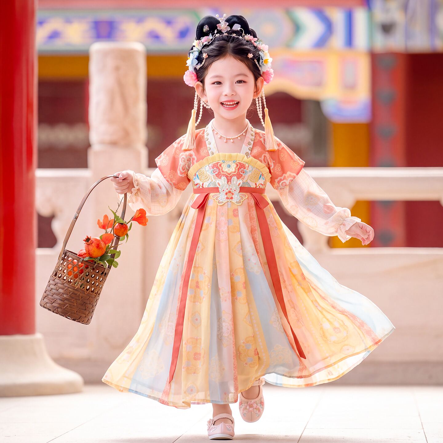 汉服女童2026新款襦裙中秋儿童古装小女孩古风超仙公主连衣裙秋季