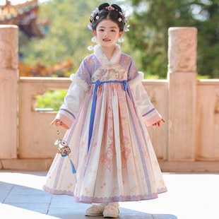 裙子 连衣裙古风超仙唐装 汉服女童秋冬2025新款 拜年服儿童国风冬装