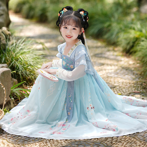 女童汉服春装2026新款古装唐装春季女孩儿童中国风古风超仙连衣裙
