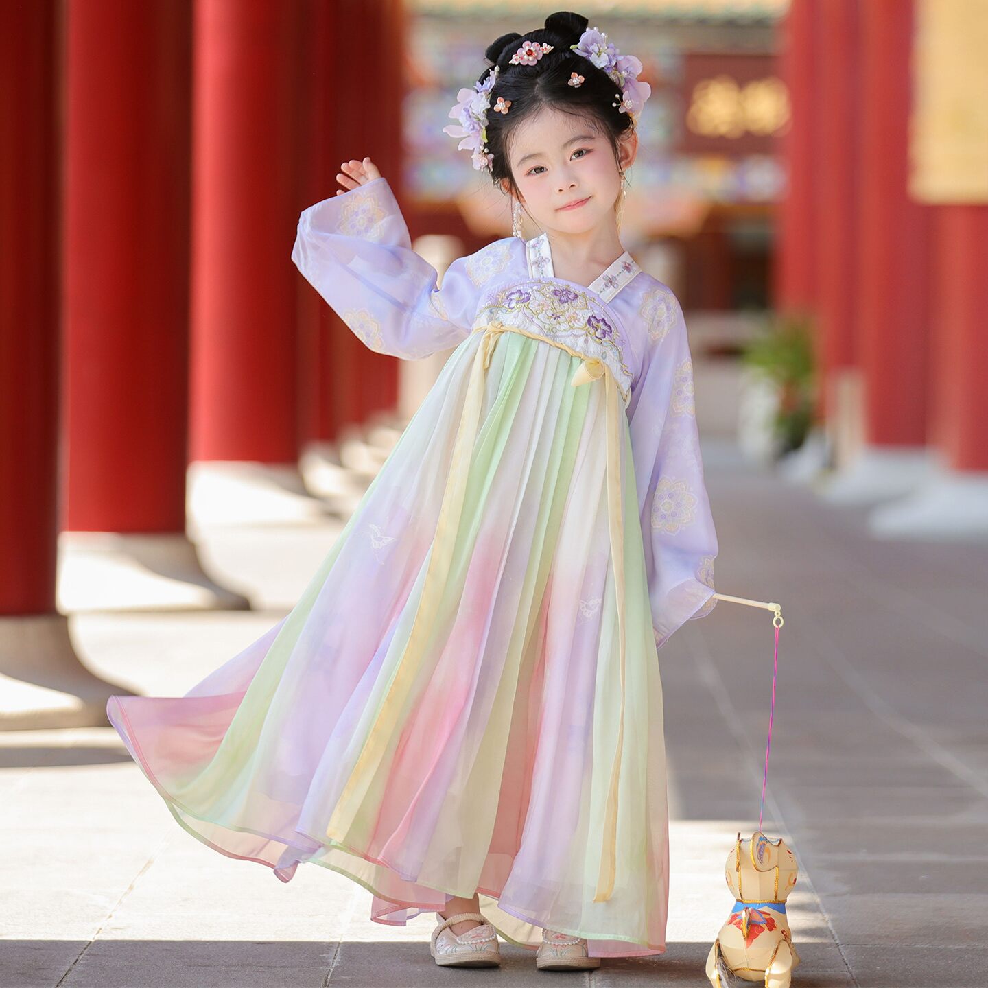 中秋节汉服女童秋季高端儿童古装2026新款超仙中国风仙女宝宝唐装
