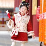 女童过年拜年服连衣裙冬装2026新款国风喜庆古装儿童汉服加厚冬款