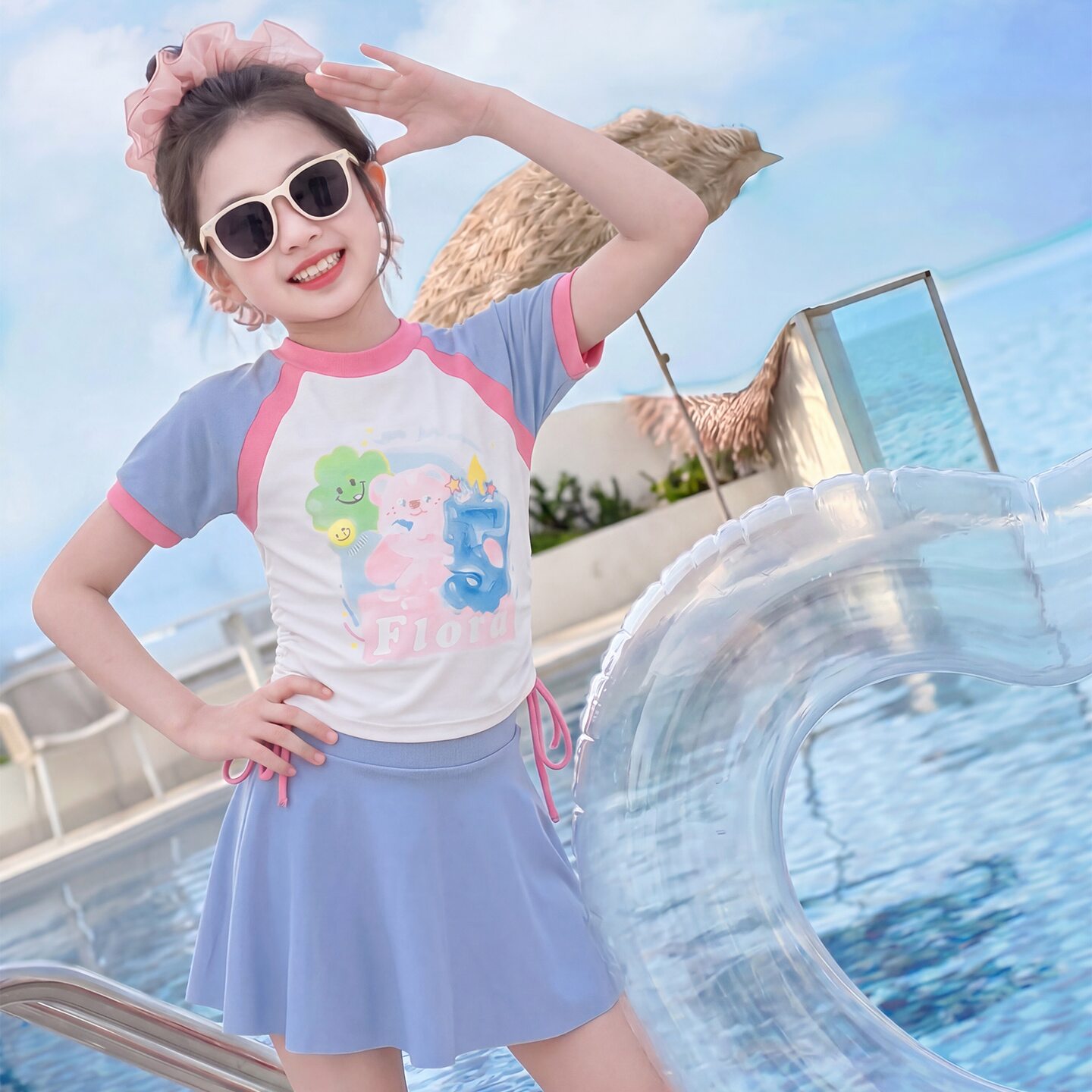 女童分体泳衣夏季2026新款儿童洋气公主裙泳装女孩夏装裙子游泳衣