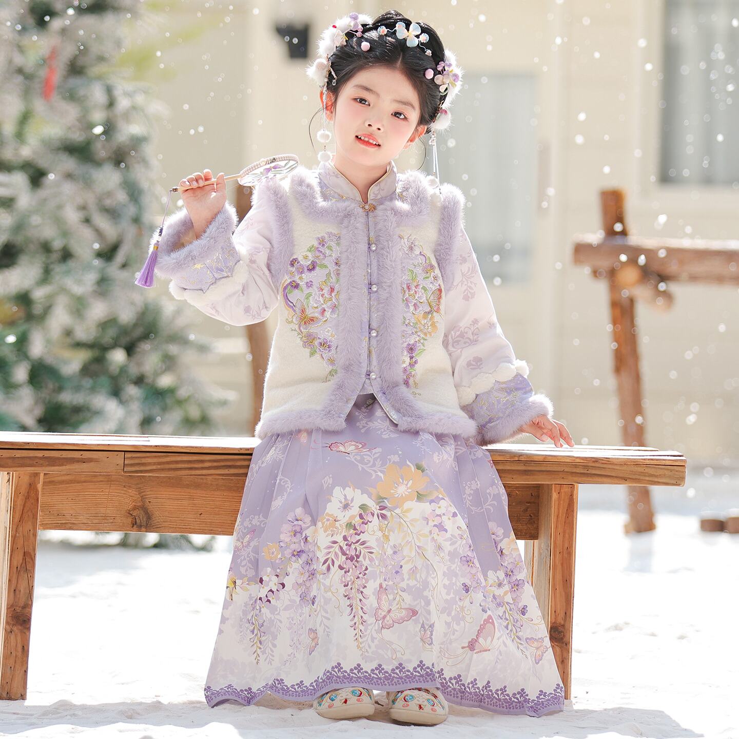 汉服女童冬款加厚超仙古风唐装2026新款儿童古装中国风拜年服秋冬