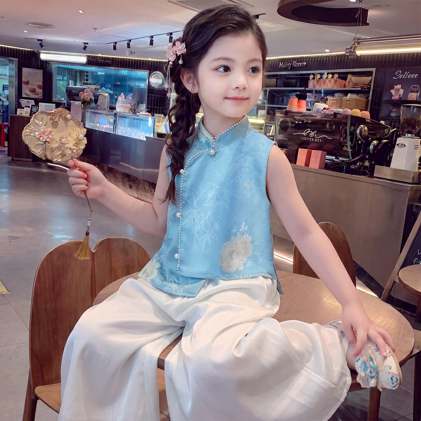 女童夏季国风汉服套装2026新款小女孩薄款古装儿童超仙两件套夏装