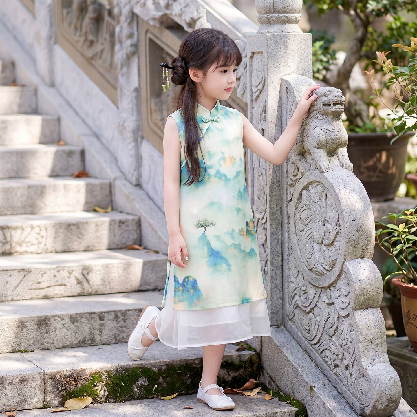 女童新中式旗袍薄款连衣裙夏季2026新款儿童国风改良古装汉服夏款