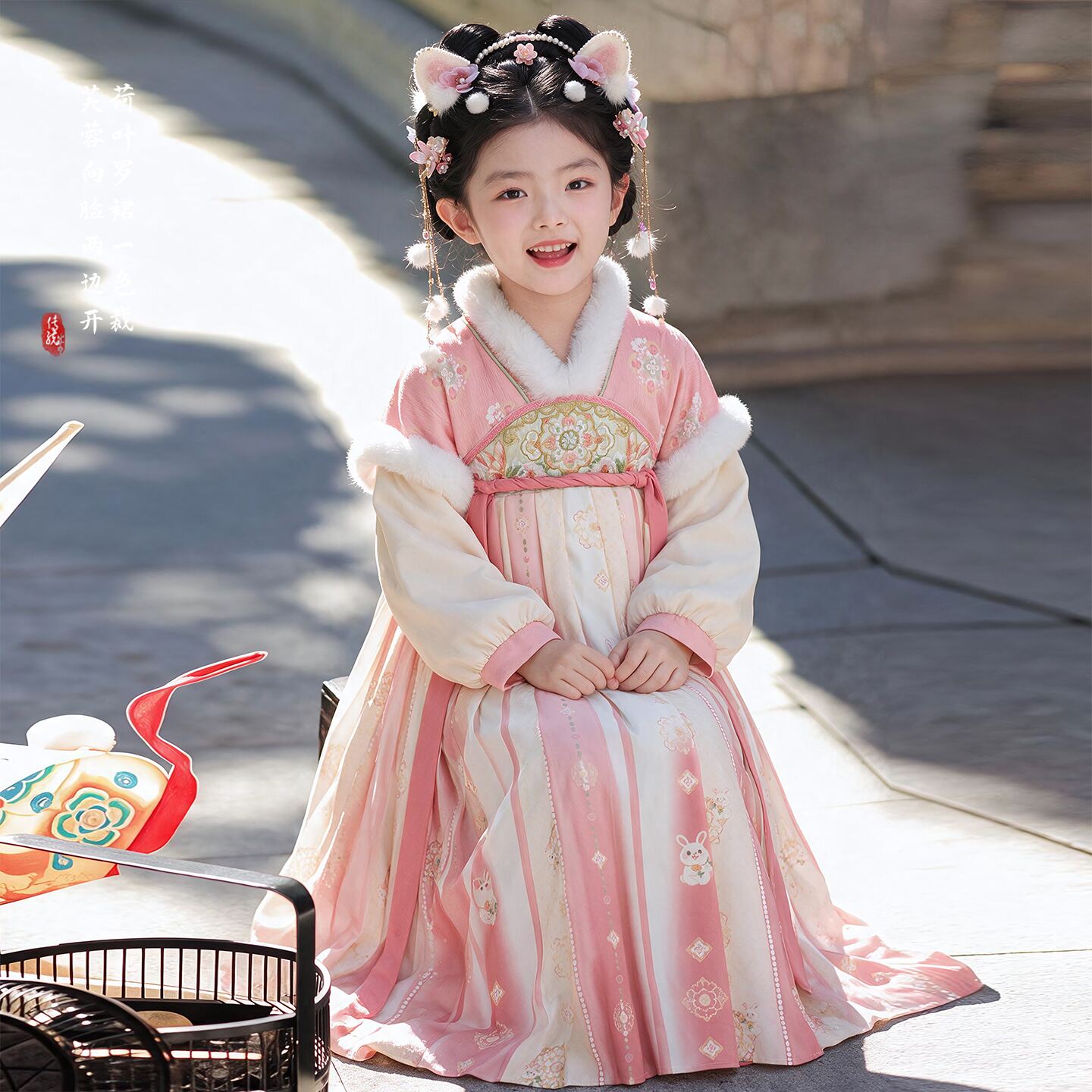 汉服秋冬季女童古装连衣裙2026新款冬季儿童过年拜年服公主裙冬款