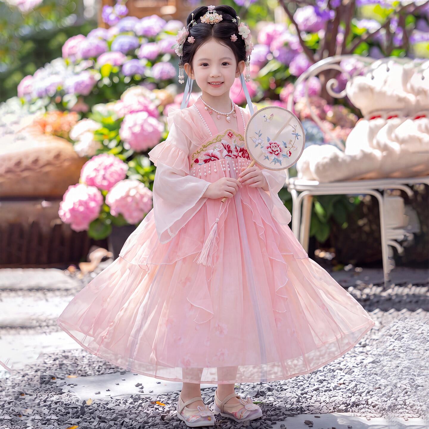 汉服女童2026新款秋季儿童中国风仙气唐装公主裙小女孩绝美连衣裙