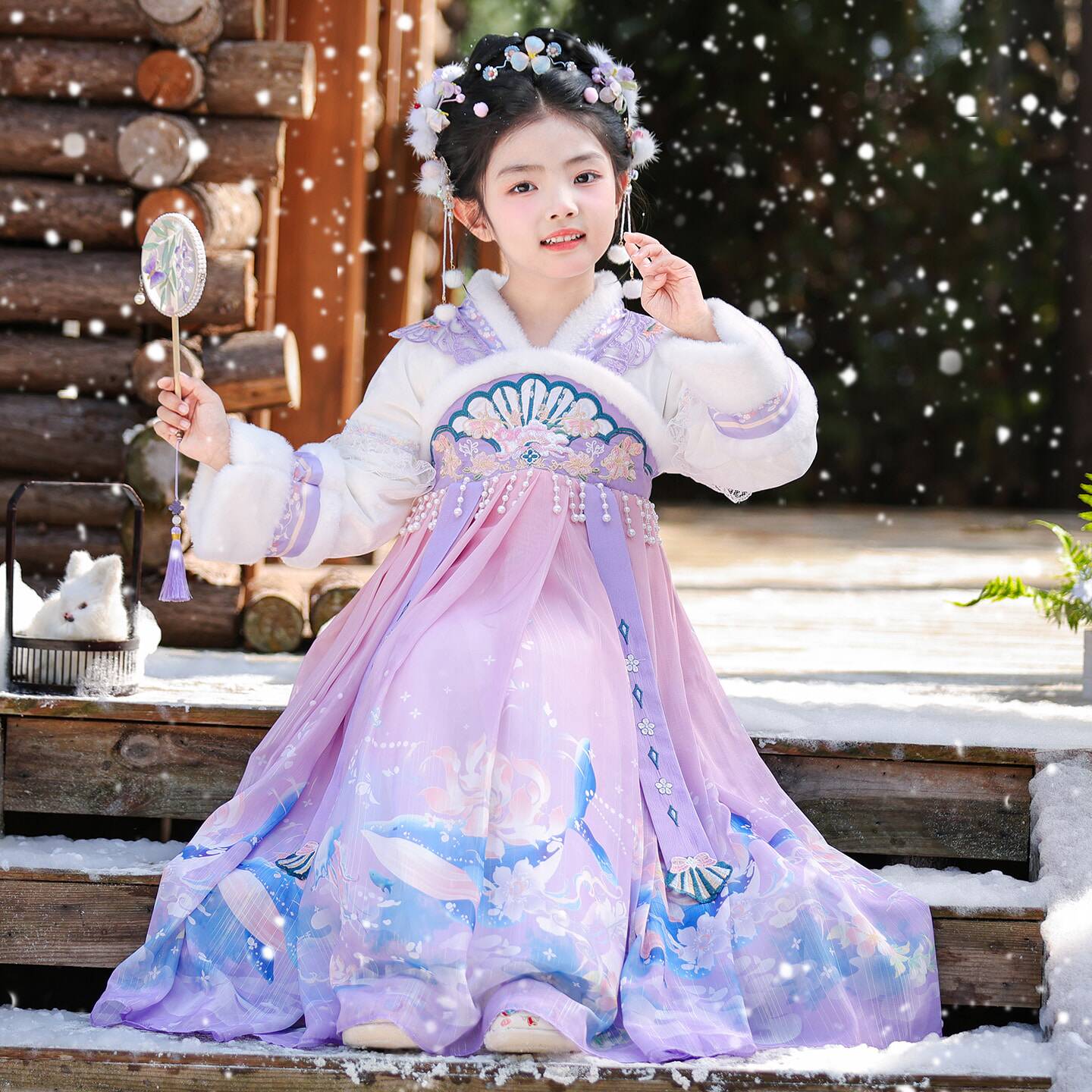 拜年服女童冬款汉服连衣裙2026新款冬季中国风超仙古装新年装裙子