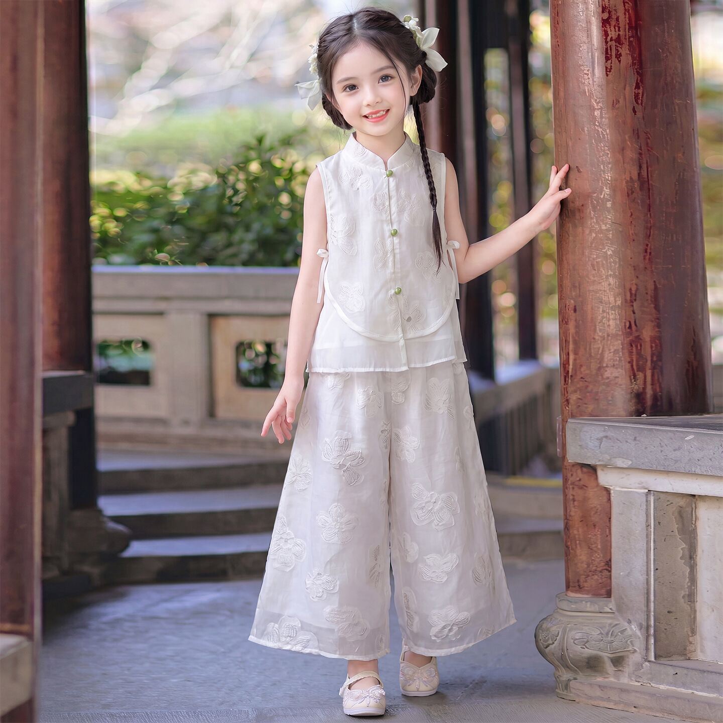 女童新中式汉服套装夏季2026新款古装两件套儿童古风超仙唐装夏款