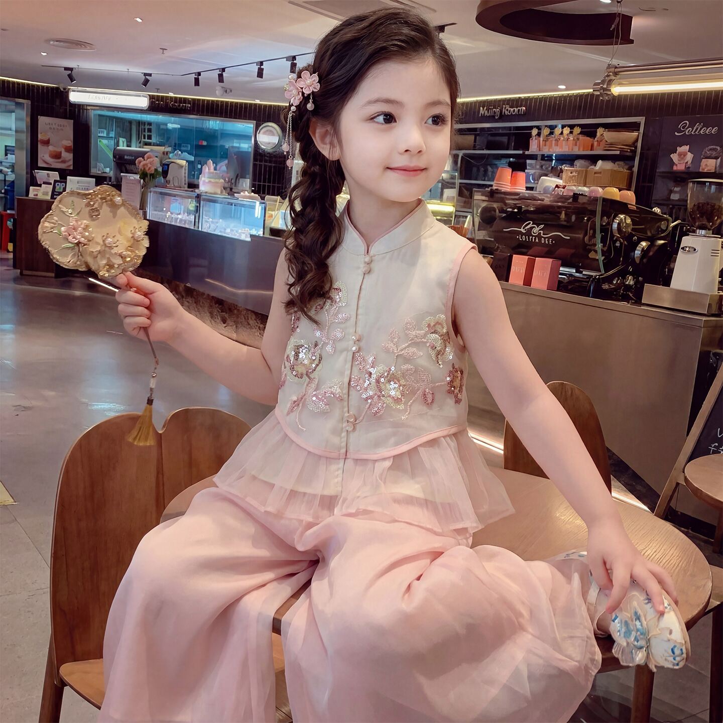 汉服女童旗袍套装夏季儿童国风古装2026新款小女孩唐装新中式夏款