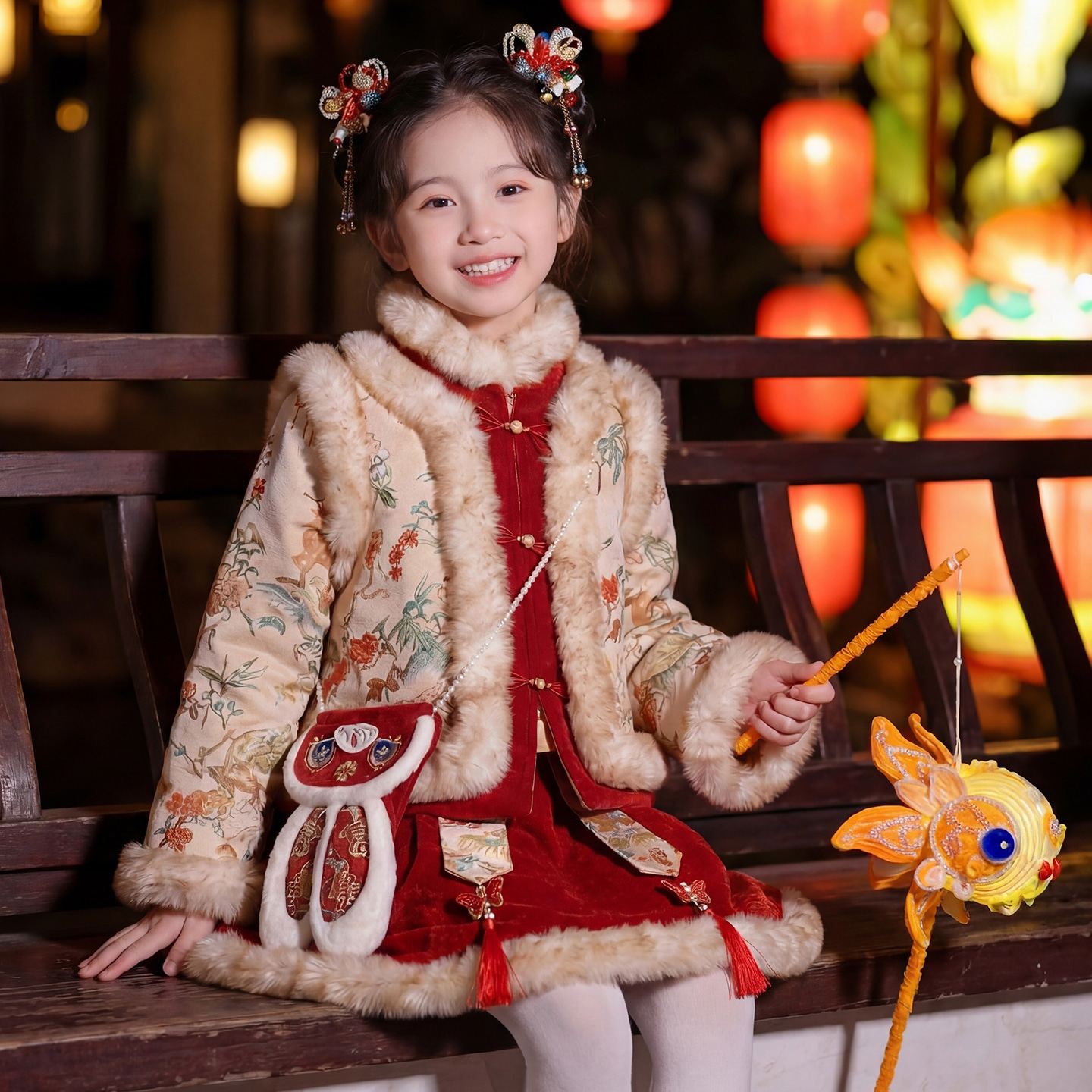 女童拜年服汉服儿童旗袍唐装冬季2026新款红色喜庆新年装冬款裙子,童装/婴儿装/亲子装,唐装,淘宝优惠券,粉丝福利购,淘宝优惠卷