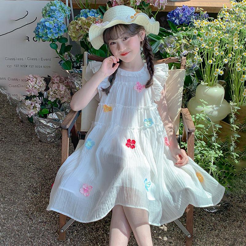 女童夏天连衣裙2026新款中大童海边度假沙滩裙夏季儿童洋气公主裙