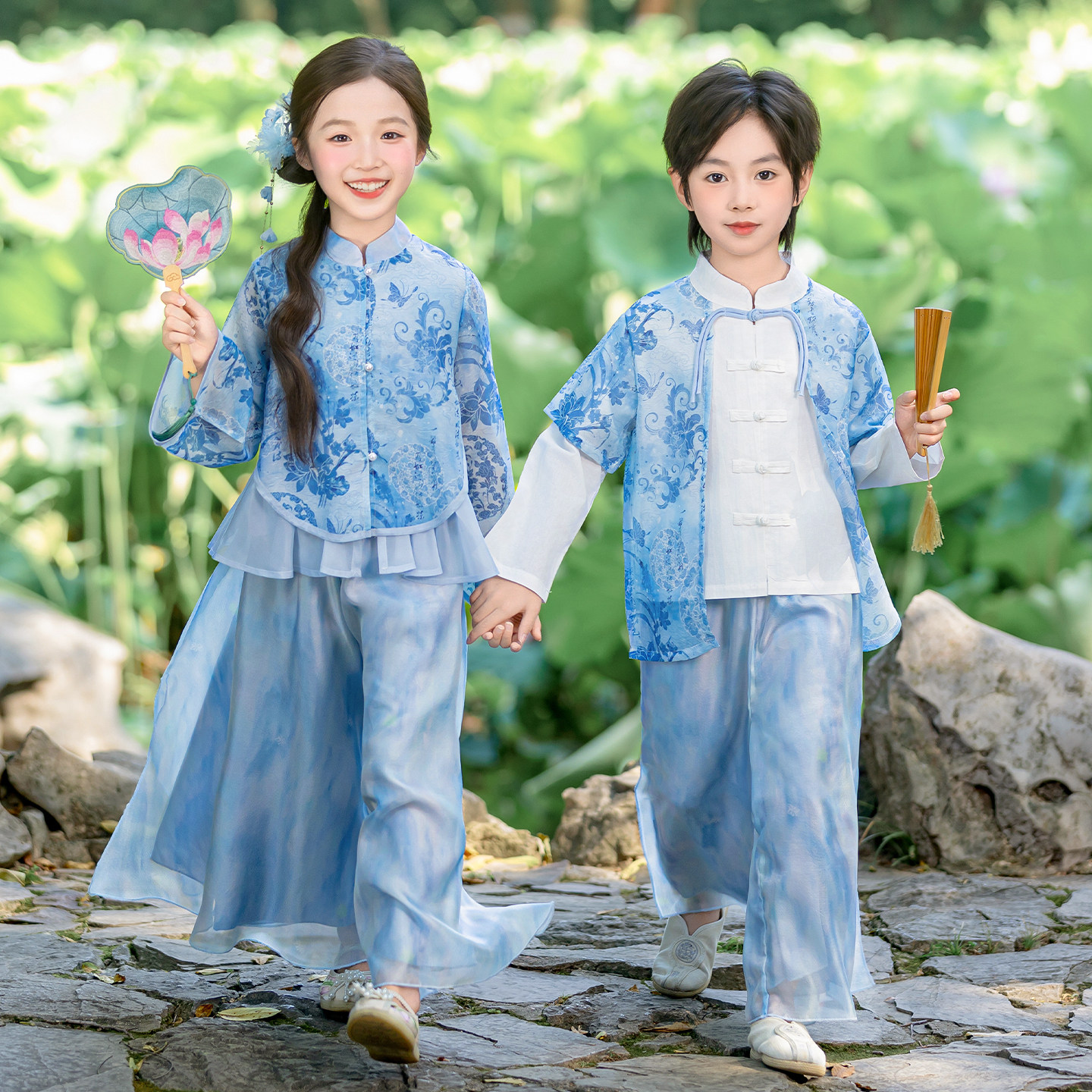 汉服男童秋季2026新款古装儿童国学服唐装女童幼儿园中秋节演出服
