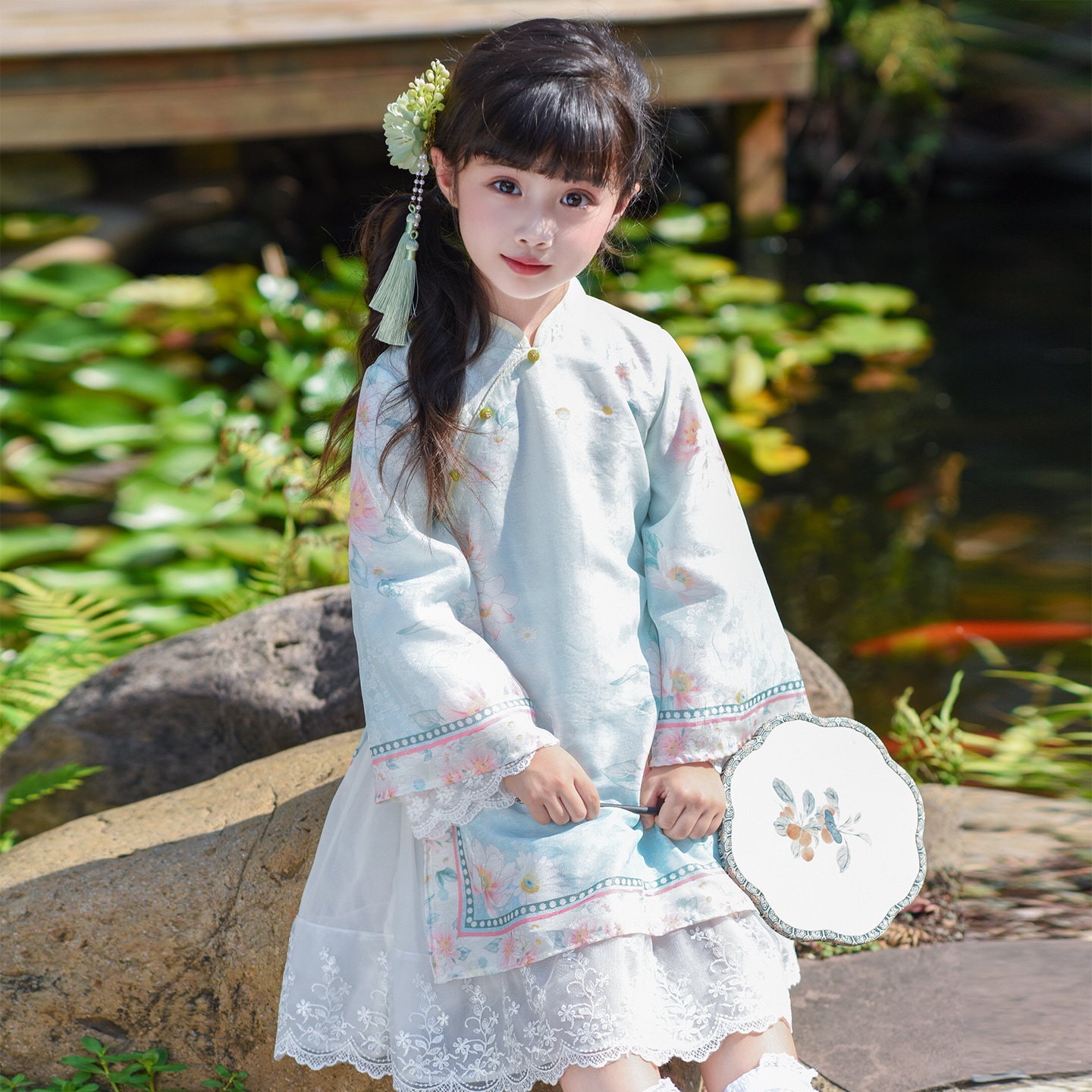 女童旗袍新中式连衣裙秋季2025新款儿童日常可穿古装中秋古风汉服